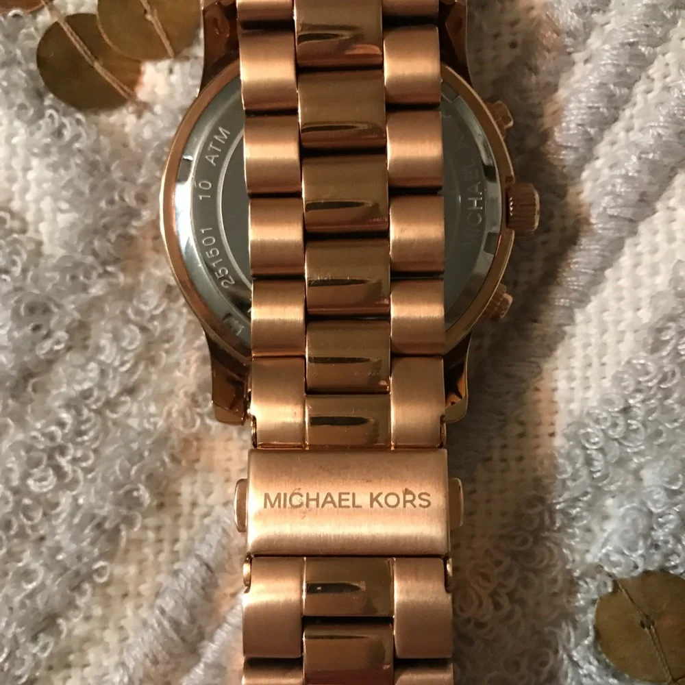 Michael Kors Rose Gold Stainless Steel Chronograph Watch
